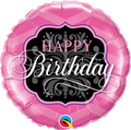 HELIUM BALLOONS “HAPPY BIRTHDAY” PINK AND BLACK