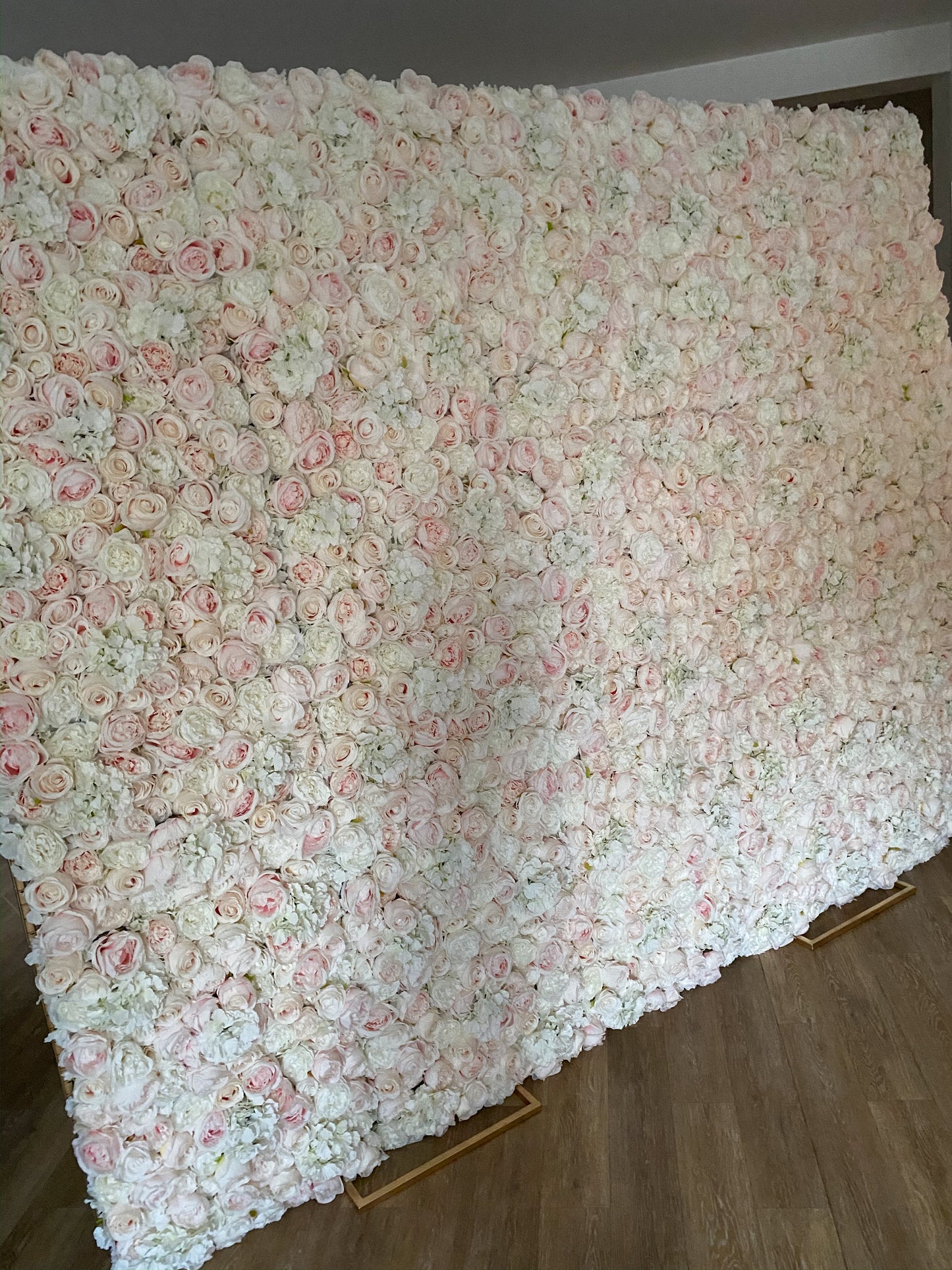 Flowers wall in beige color 3 meter by 2.3 meter  (Decor rent)