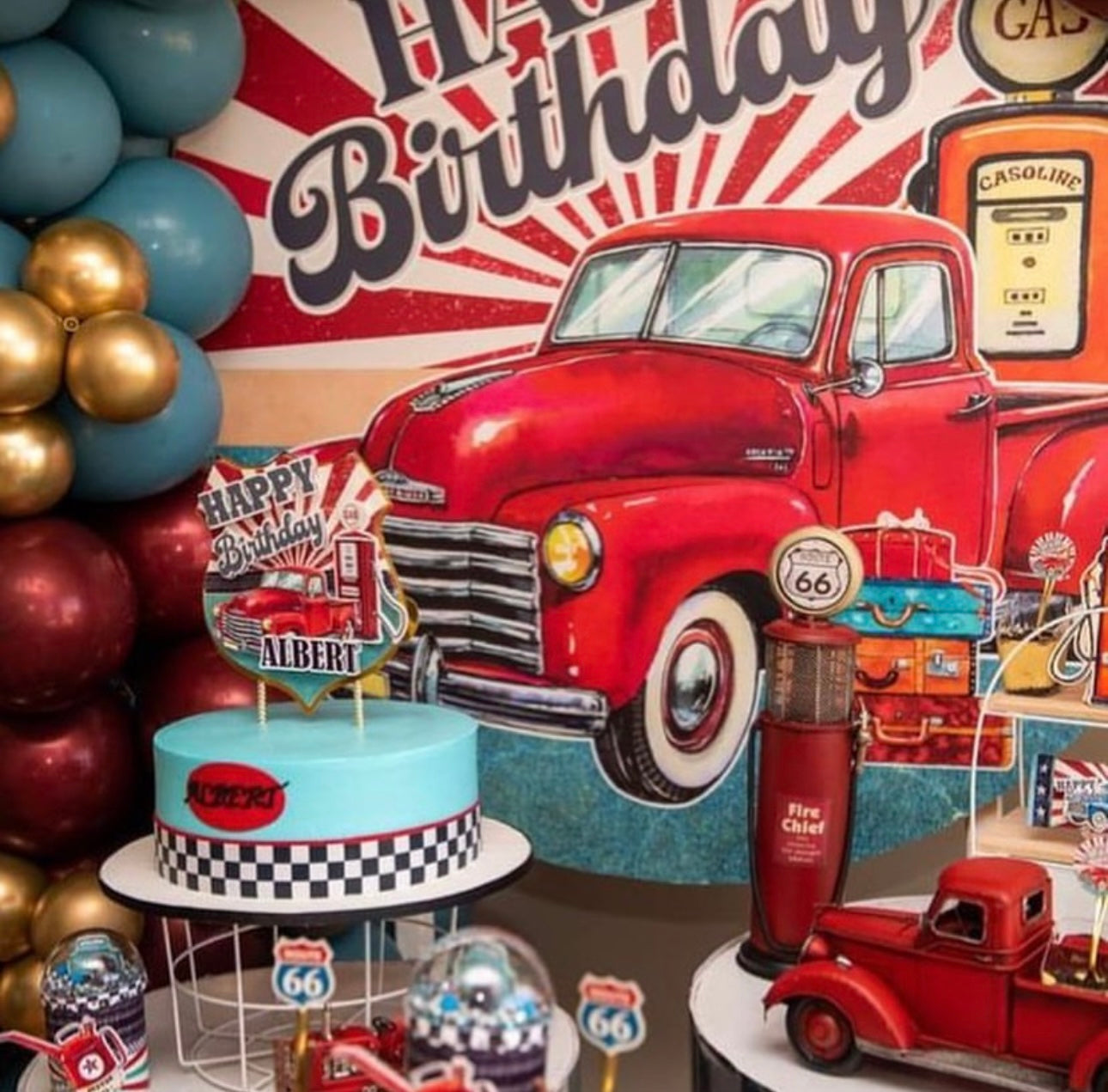 Car Birthday decor (small backdrop)(decor rent)