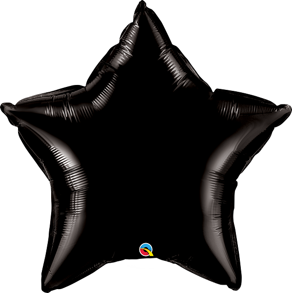 HELIUM BALLOON BLACK STAR QUALATEX