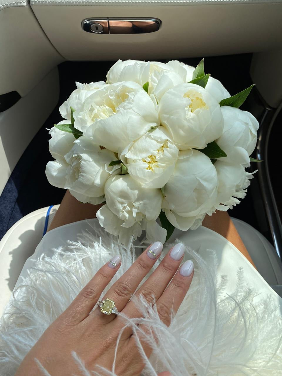 Bridal bouquet with pionies