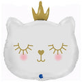 HELIUM BALLOONS “WHITE KITTY WITH CROWN”