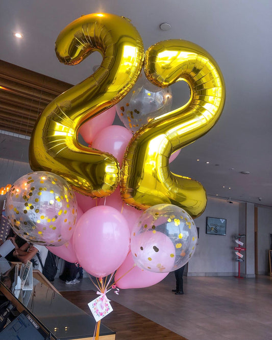 Balloons gold pink (0020)