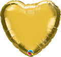 HELIUM BALLOON “GOLD HEART” 18 INCH QUALATEX