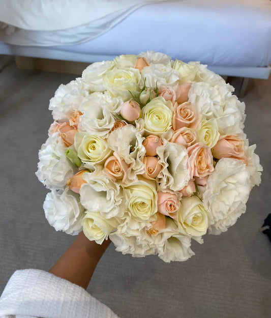 Bridal white and peach