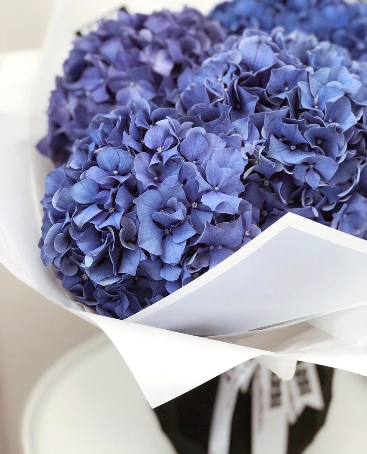 Flowers bouquet Blue hydrangeas