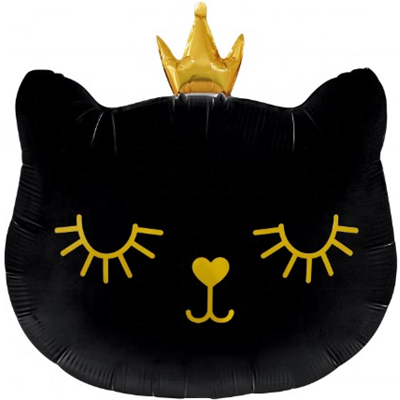 Black kitty with Crown