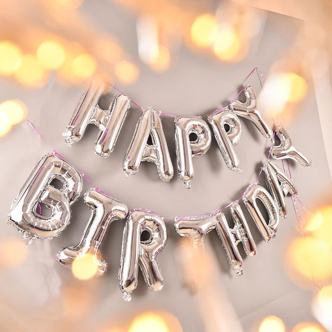 HELIUM BALLOONS “WALL HAPPY BIRTHDAY” SILVER