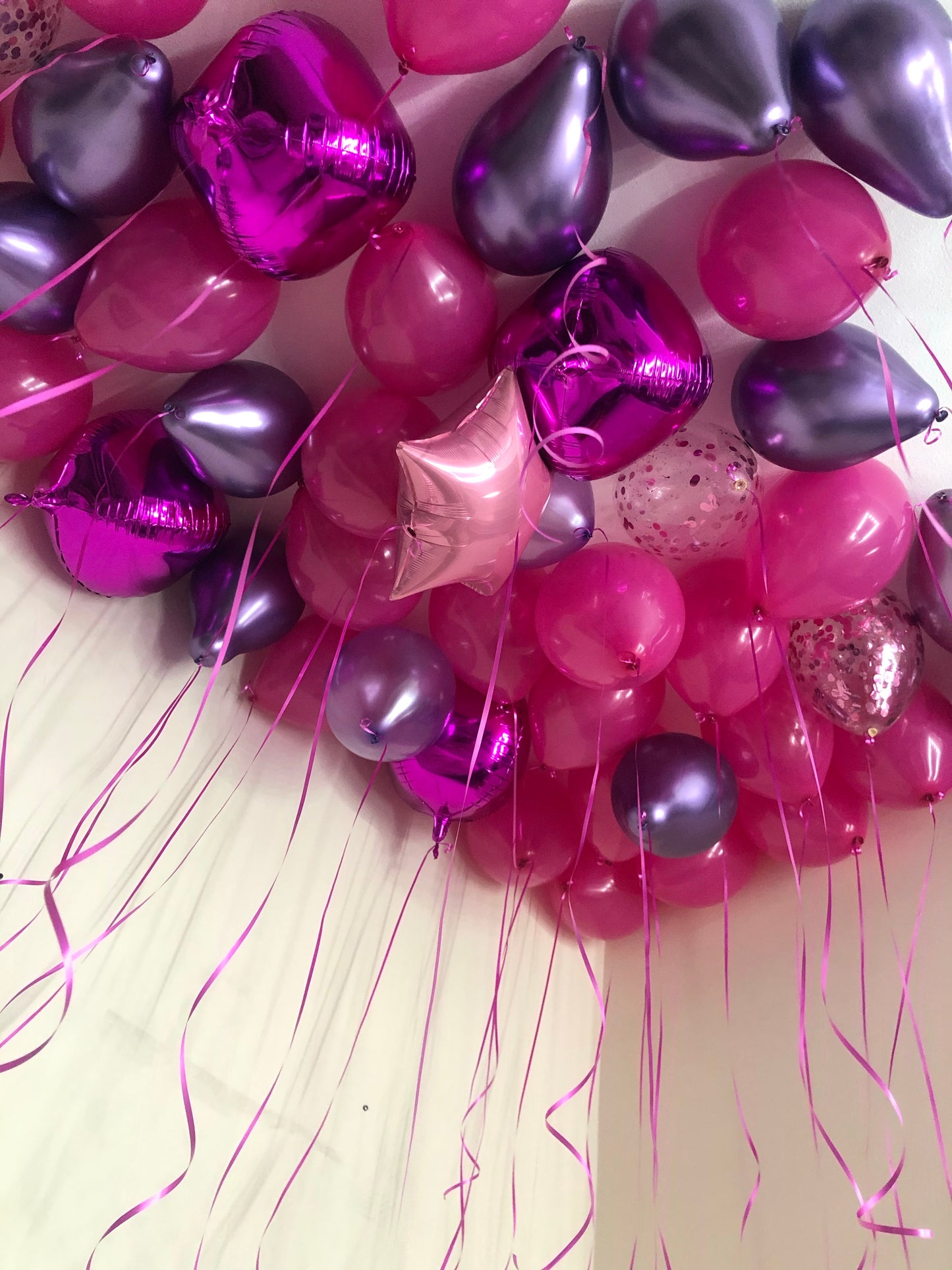 Balloons pink and purple