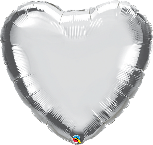 Silver heart Qualatex