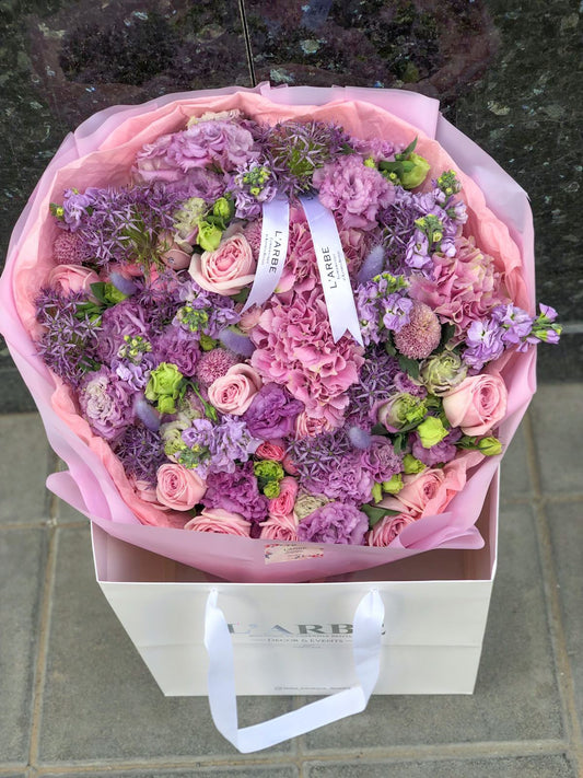 Mix flowers bouquet “Lilac sky”