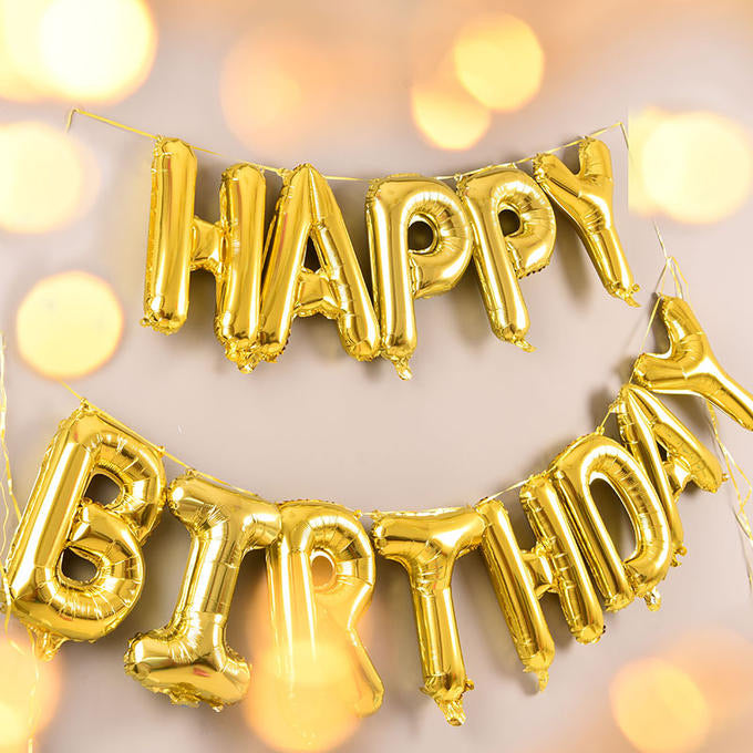 HELIUM BALLOON “WALL HAPPY BIRTHDAY” GOLDEN